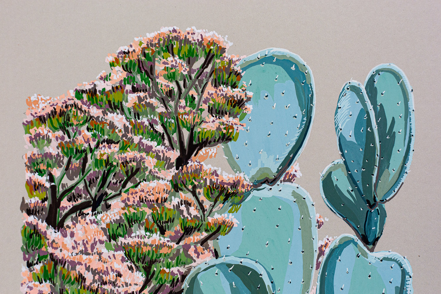 "BLUE OPUNTIA with JADE "
