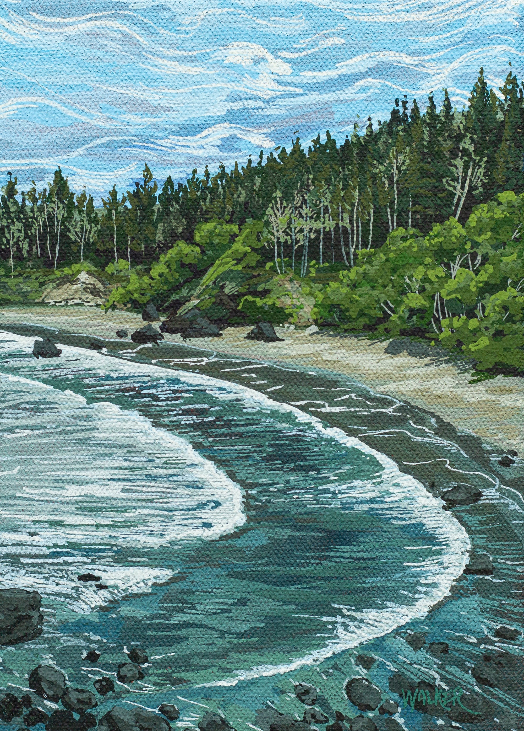 "CRESCENT MOON AT COLLEGE COVE" STUDY