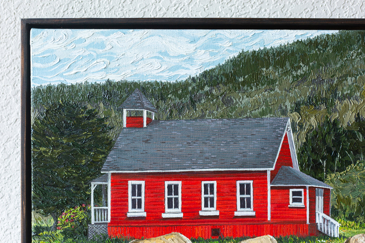 "Red Schoolhouse with Elk"