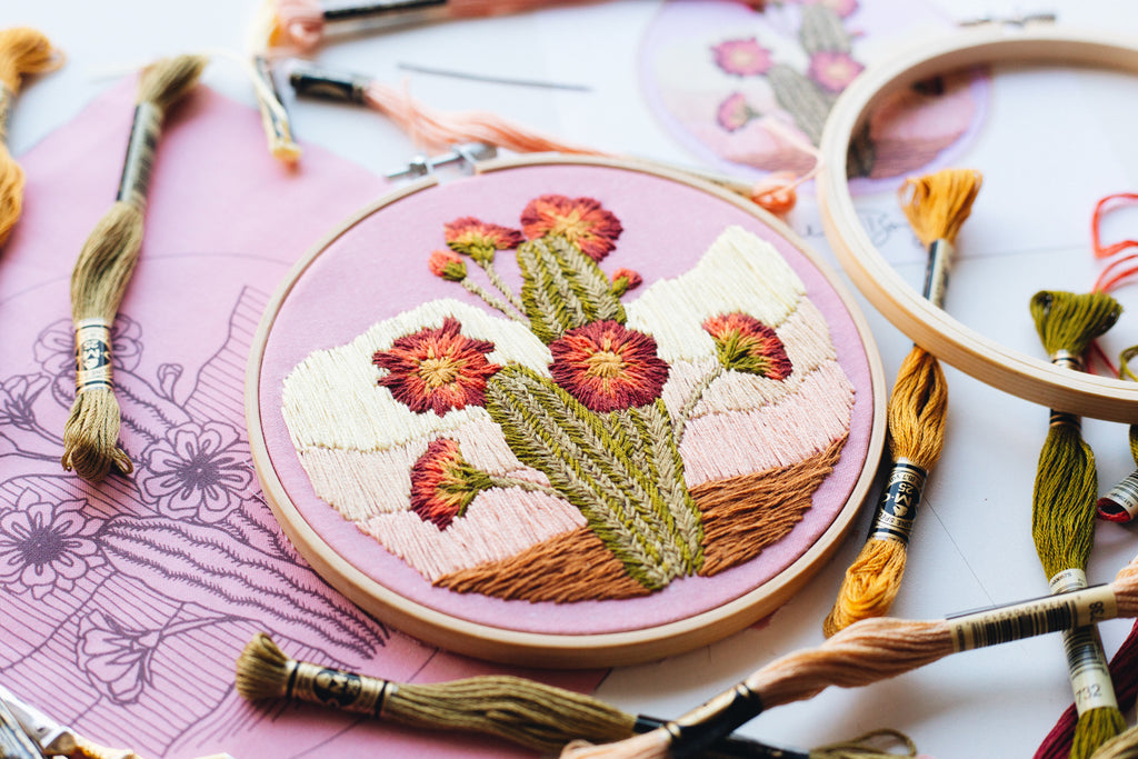 "Sunset Blooms" Hand Embroidery KIT