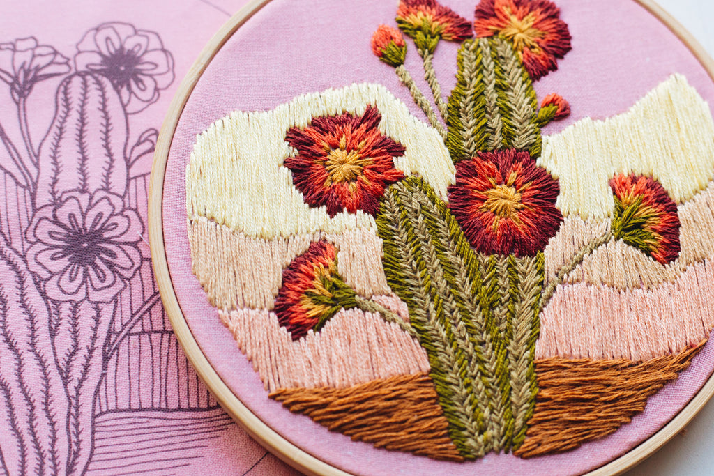"Sunset Blooms" Hand Embroidery KIT