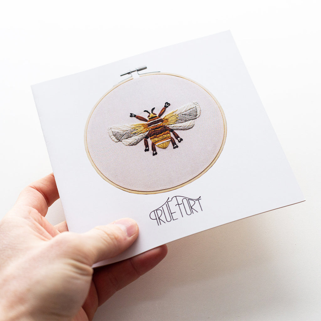 "Winged Creatures Bee" Embroidery Fabric Pattern