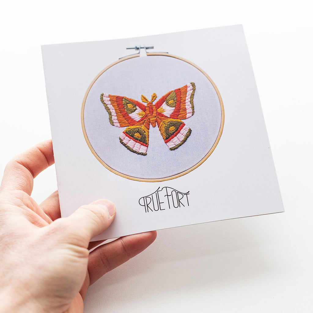 "Winged Creatures Moth" Embroidery Fabric Pattern